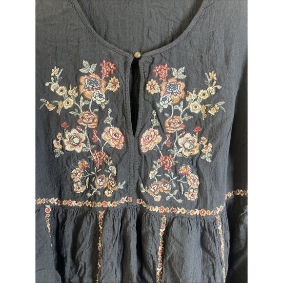 American Eagle Embroidered Bell Sleeve Top Size Large Women’s Floral Boho - Picture 5 of 10